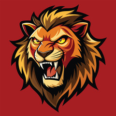 Fototapeta premium Ferocious and Mighty: Male Lion Head Unleashing an Earth-Shattering Roar