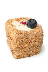 Cream cake with fresh blueberry