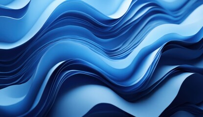 Obraz premium Abstract blue wavy shapes background
