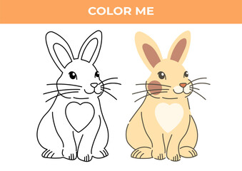 Easter bunny rabbit. Coloring page ready to print on standard 8.5x11 inch paper. eps file. Rabbit outline character