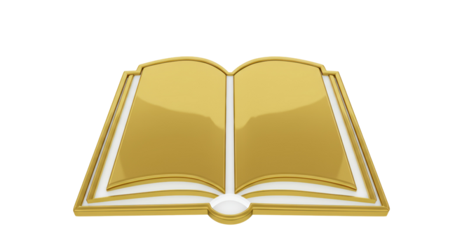 Isolated Golden Open Book Icon