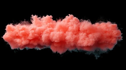 Fototapeta premium Abstract Coral Cloud Formation on Black Background