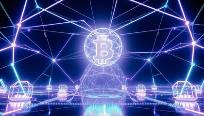 Fototapeta premium Bitcoin Network Concept
