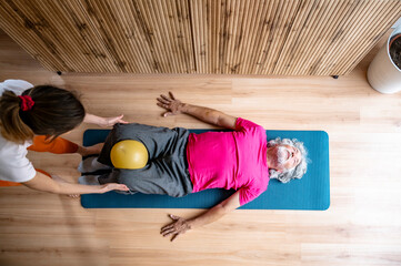 Senior man in physical therapy