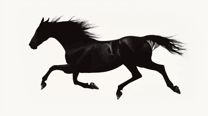 Silhouette of a Galloping Horse: A striking silhouette captures the dynamic movement of a galloping horse.