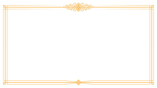 Gold border on white background template with decorative ornament, elegant and modern. Minimalist gold border vector for certificates, invitations, luxury stationery, or frame template.