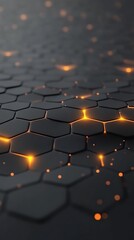 Obraz premium Abstract Hexagonal Grid with Luminous Points.