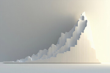 Rising trend graph illustrates increasing stock performance over time with clear upward movement