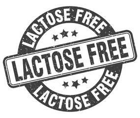 lactose free stamp. lactose free label. round grunge sign