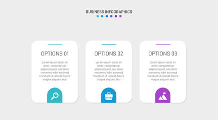 Horizontal progress bar featuring 3 arrow-shaped elements, symbolizing three six stages of business strategy and progression. Clean timeline infographic design template. Vector for presentation