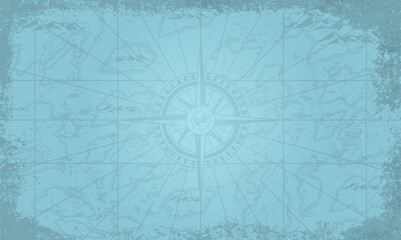 Vintage style map with compass rose design © DGIM studio