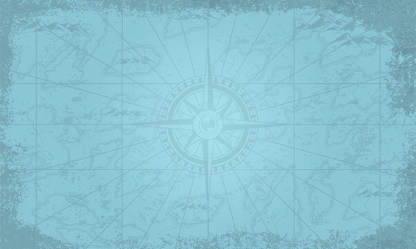 Vintage style map with compass rose design