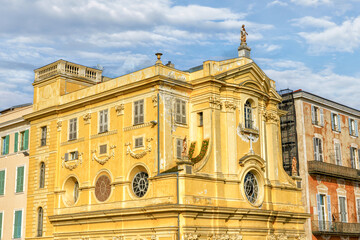 Obraz premium Chapel of Mercy ( Misericorde Chapel), 18th-century Roman Catholic chapel, masterpiece of Baroque art in Nice, France, French Riviera.