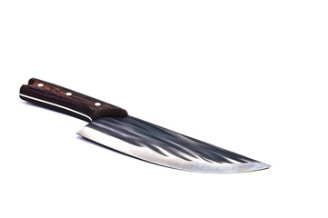 Black meat knife isolated on white background