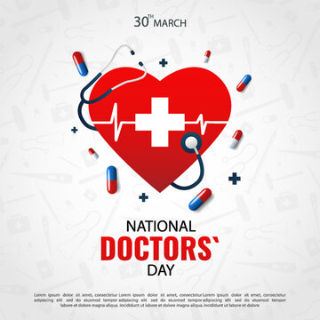 Vector Illustration of  Doctors' Day. For a poster, banner and greeting card.
