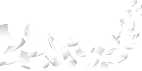 White blank realistic flying papers on transparent background. © Jan