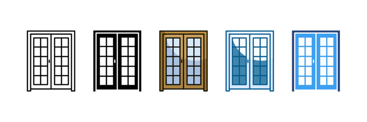 Door Icon Set Multiple Style Collection