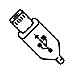 usb icon flat vecktor trendy popular simple