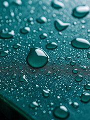 Wassertropfen auf dunkler Oberfl&auml;che

