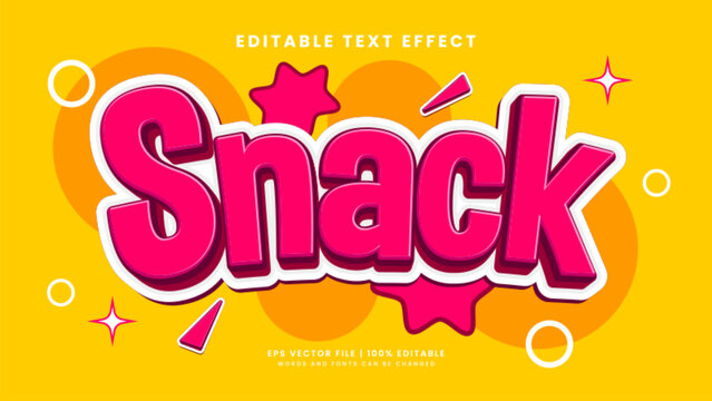 Snack delicious 3d editable text effect food style