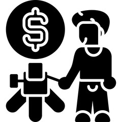 Paid Cameraman Icon Vector Element