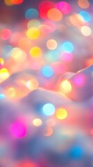 Obraz premium Bokeh lights over snow. Dreamy background. Perfect design.