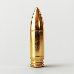 Premium Gold Metallic Bullet: Elegant and Detailed Isolated Firearm Icon