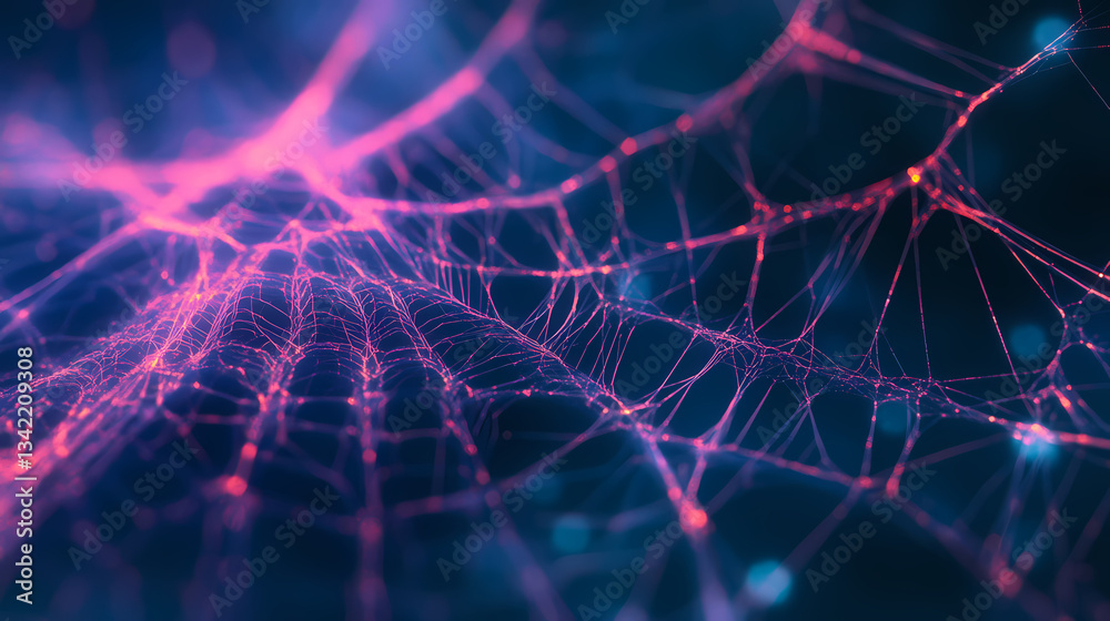 Wall mural a delicate weave of thin, glowing lines creating a translucent, intricate web pattern. psychedelic w