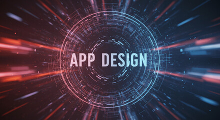 Obraz premium Digital App Design: A dynamic visual representation of modern app design, with 