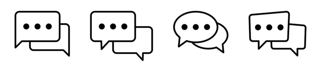 Chat icon. Set of talk bubble speech icons. Message icon.
