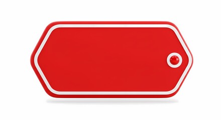 Blank Red Tag with White Border
