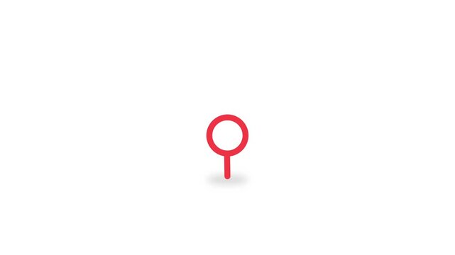 Round Map Pin Bouncing Loop Animation &ndash; Clean Location Marker Motion Graphic Asset for Navigation, Travel and UI Design
