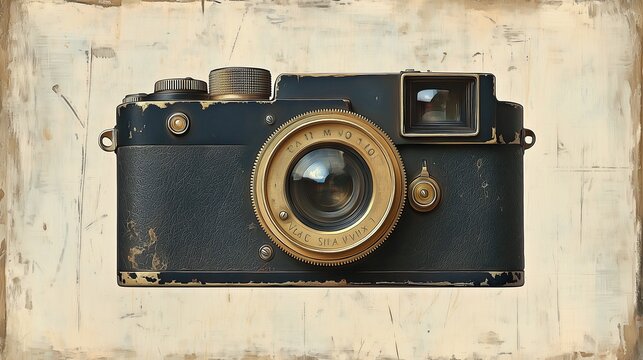 Vintage camera showcasing intricate details of classic design and wear, perfect for photography enthusiasts and collectors alike - Powered by Adobe