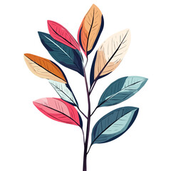 My hand-drawn colorful Muntingia. Trendy abstract minimal style. Natural fresh. Vector illustration isolated on white background, vector illustration