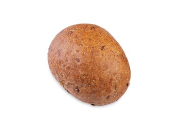 Fototapeta premium Rye bun with seeds on a white isolated background