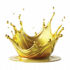 Abstract 3d olive or engine oil and cosmetic serum liquid splash isolated on white background