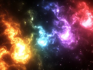 Naklejka premium Cosmic Nebula Rainbow Flare.