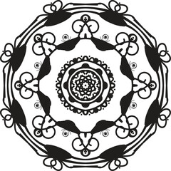 Different Mandal Design Create With Combined Color Black and White  