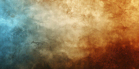 Obraz premium Muted shades of rust and cerulean blending into a worn parchment backdrop with faint imprints and soft light crafting a subtle abstract history