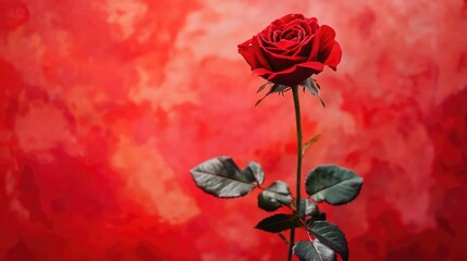 Rose with Red Background
