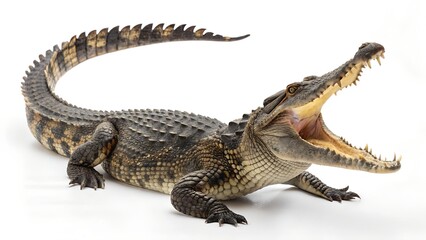 Naklejka premium Close-Up of a Crocodile with Open Mouth