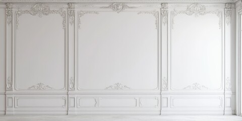 White paneled room interior wall backdrop
