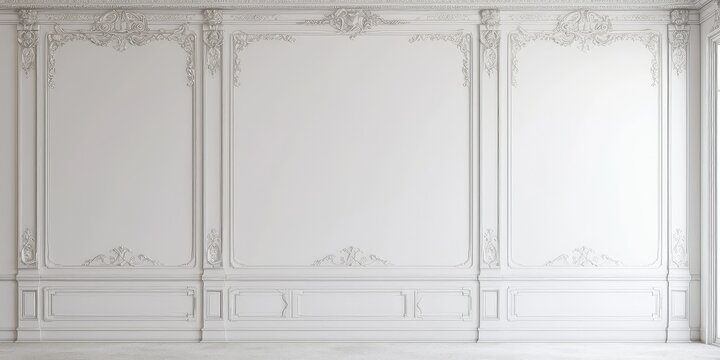 Fototapeta White paneled room interior wall backdrop