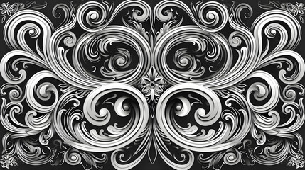 Intricate Vector Flourishes: An Elegant Blend of Curves, Swirls, and Ornate Details in a Harmonious Composition