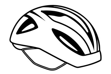 bike helmet line art silhouette vector illustration