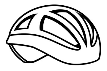 bike helmet line art silhouette vector illustration