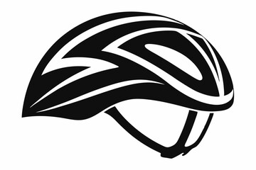 bike helmet line art silhouette vector illustration