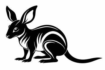 bilby line art silhouette vector illustration