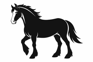 Obraz premium clydesdale horse line art silhouette vector illustration