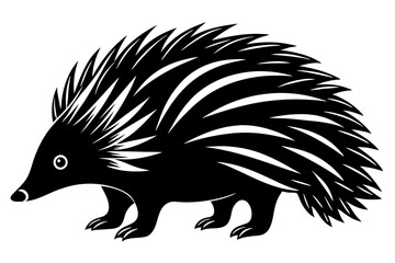 echidna line art silhouette vector illustration